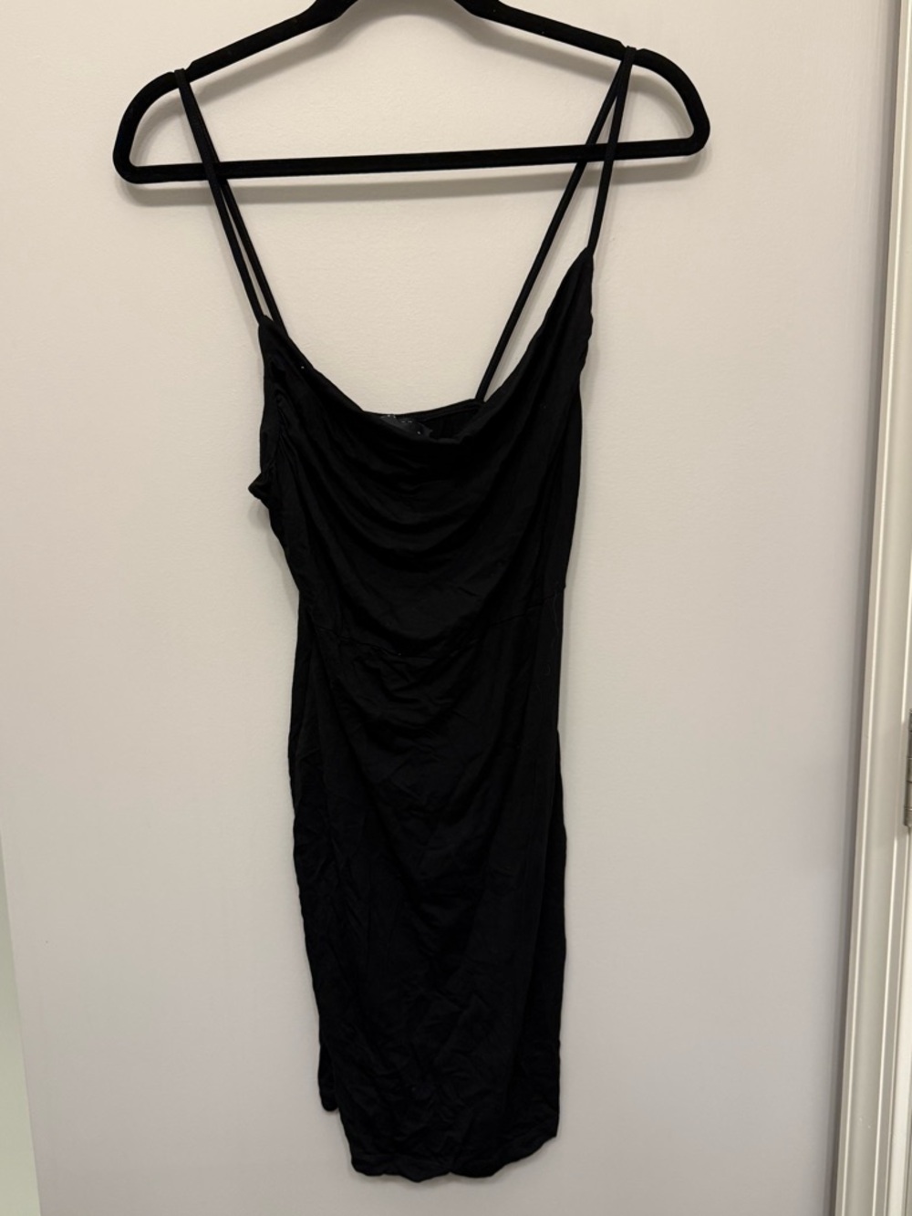 ASOS Black Mini Slip Dress with Draped Neckline
